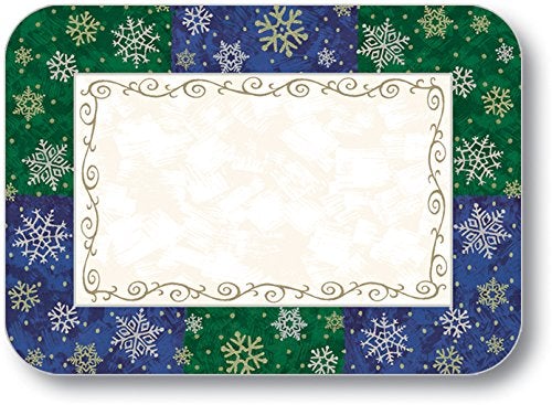 Carlisle Dinex DXHS456I001 Silver & Gold Snow Flake Design Tray Cover - 100 Pack
