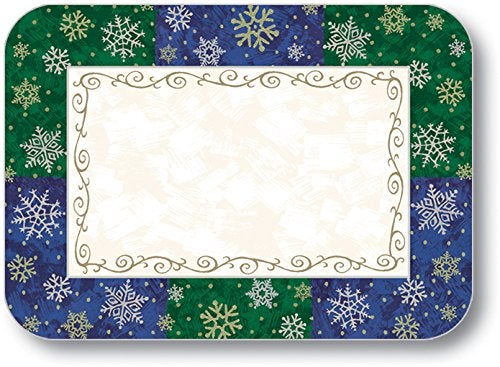 Carlisle Dinex DXHS456I001 Silver & Gold Snow Flake Design Tray Cover - 100 Pack Carlisle