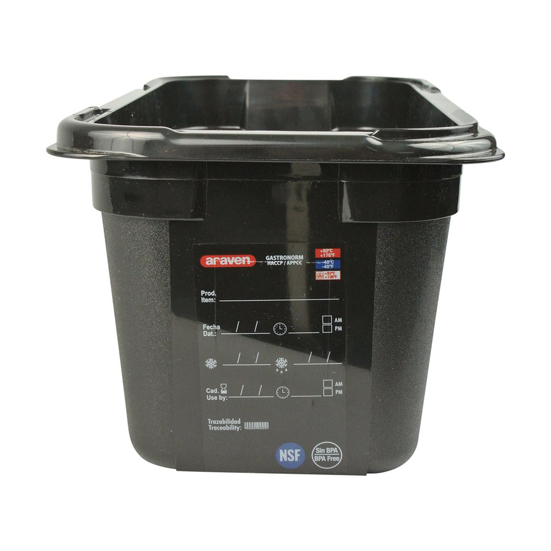 Araven 47820 1/3 Size Black  6" Deep Food Pan