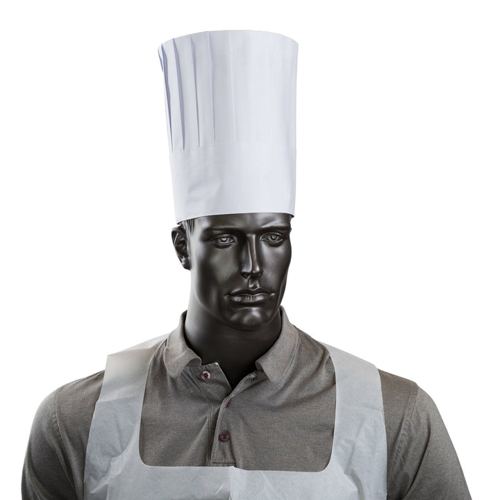 Royal Paper RCH9 9" Pleated Paper Chef Hat with Comfort Band, 24/Pack