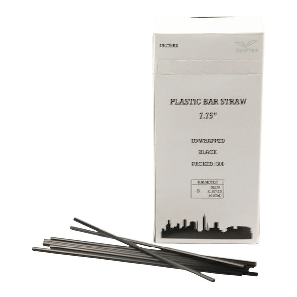 Cell-O-Core 7.75" Black Slim Straws Cell-O-Core