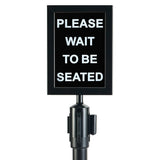 Winco CGSF-12K Stanchion Sign Frame Black 8-3/4 x 17-1/2