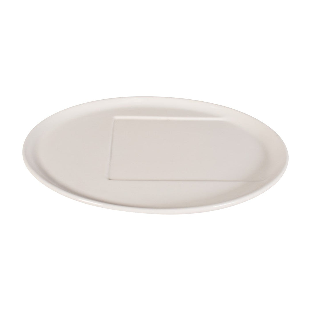 Cheforward Create Oval White Plate with Square Insert 9"