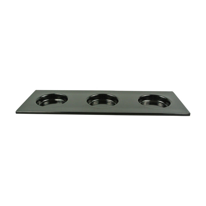 Cheforward Create Rectangle Black 3-Section Tray Melamine Cheforward