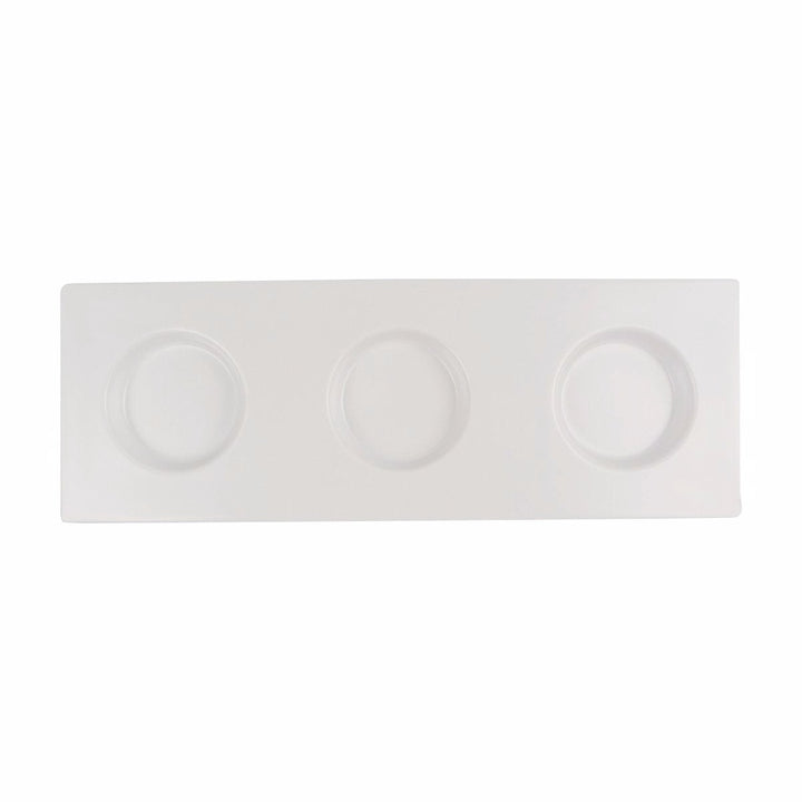 Cheforward Create Rectangle White 3-Section Tray Melamine Cheforward
