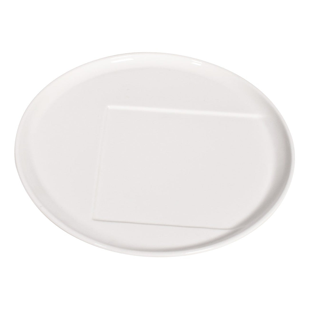 Cheforward Create Round 9" White Plate with Square Insert