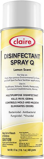 Claire CL-1002 Disinfectant Spray Q Lemon Scent 17 oz