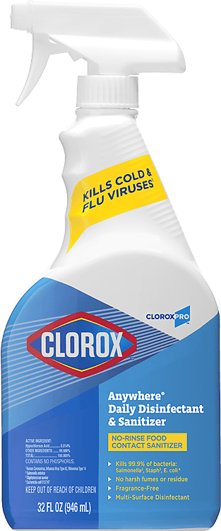 Clorox 01698 Clorox Anywhere Daily Disinfectant and Sanitizer 32 oz