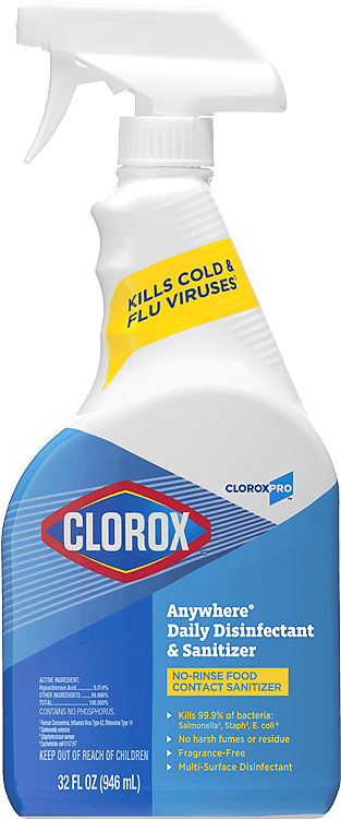 Clorox 01698 Clorox Anywhere Daily Disinfectant and Sanitizer 32 oz Clorox