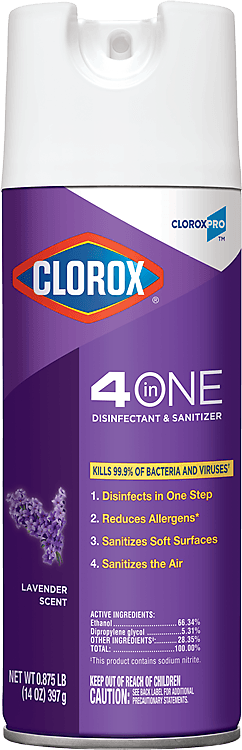 Clorox 32512 14 Oz Sanitizer Disinfectant Spray Lavender Scent