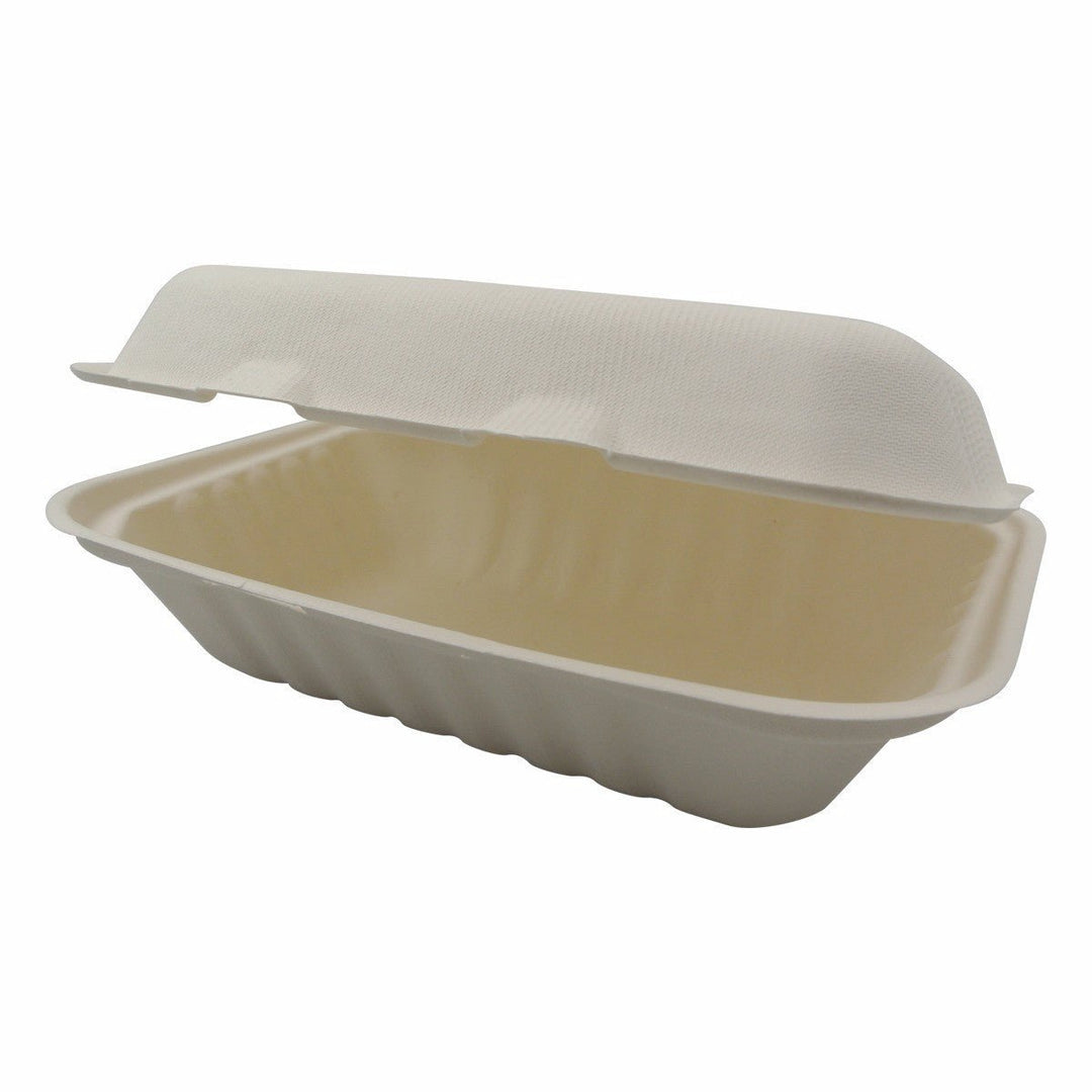 Compostable White 9x6x3 Carryout Container 300/Case