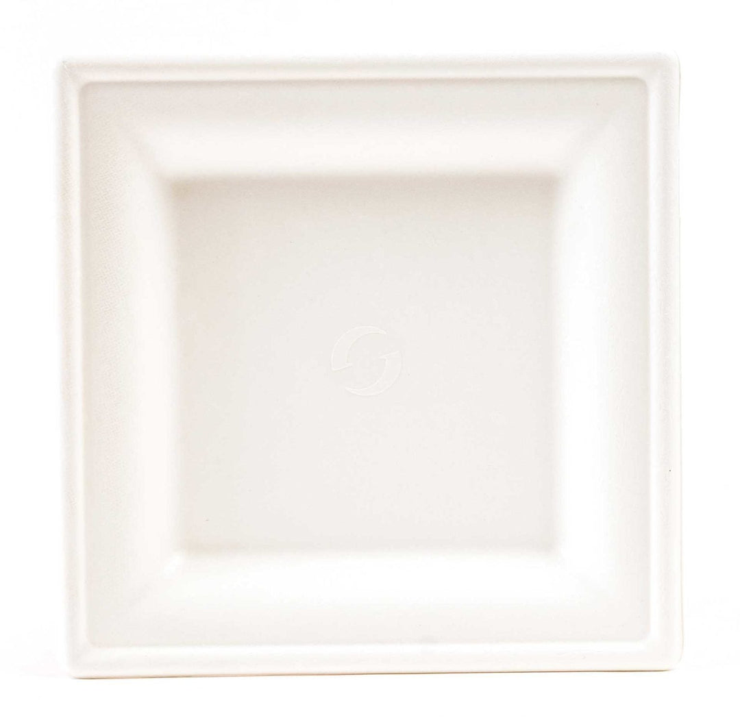 Compostable White Square 6 Plate