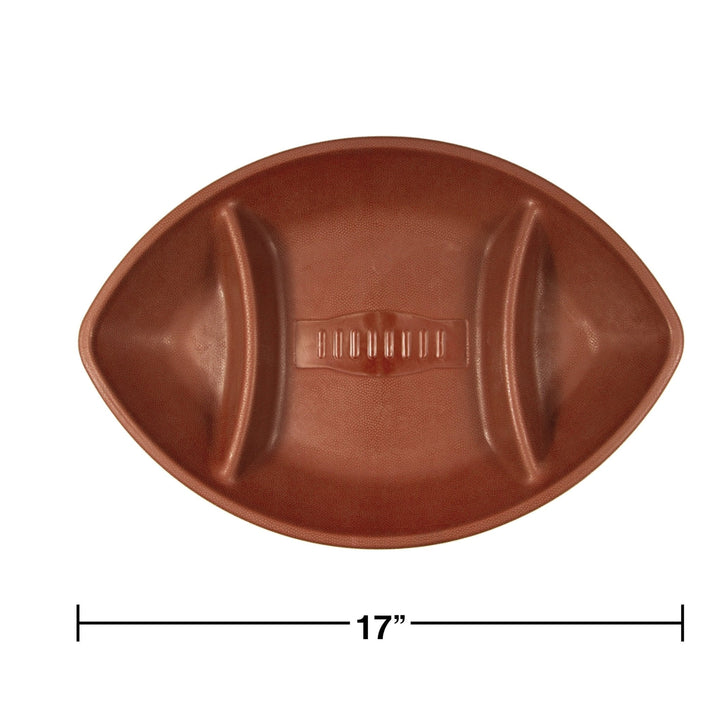Creative Converting 102248 17" x 11.6" Plastic Football Chip and Dip Tray Creative Converting