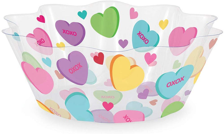 Creative Converting Plastic Candy Hearts Fluted Bowl 8" Creative Converting