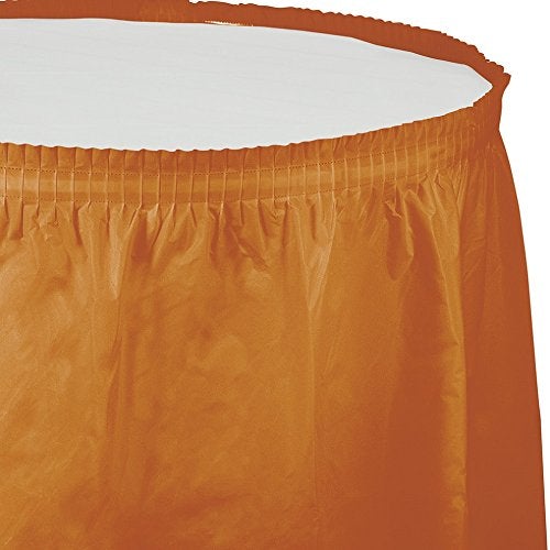 Creative Converting 323382 14' X 29" Pumpkin Spice Plastic Table Skirts