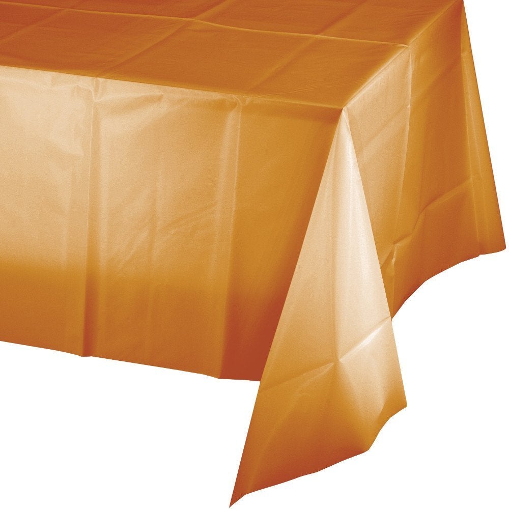 Creative Converting 323400 54x108 Pumpkin Spice Plastic Table Cover