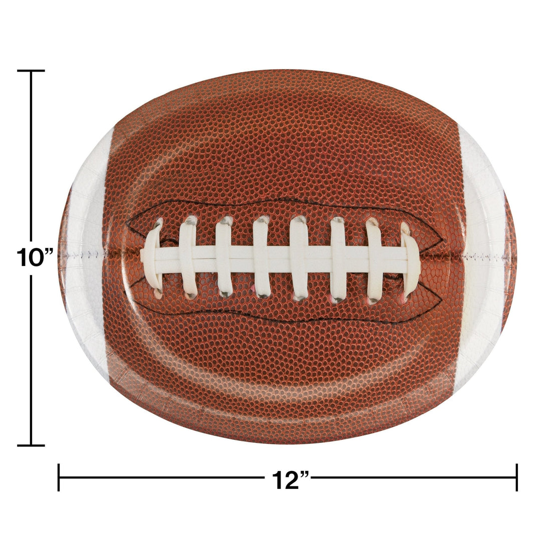 Creative Converting 324726 10 x 12 Paper Oval Football Platter Creative Converting