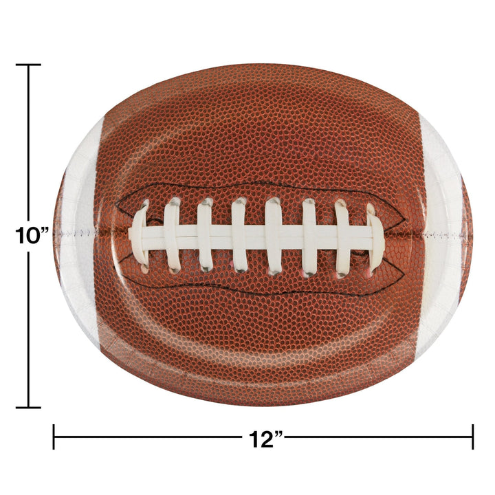 Creative Converting 324726 10 x 12 Paper Oval Football Platter Creative Converting