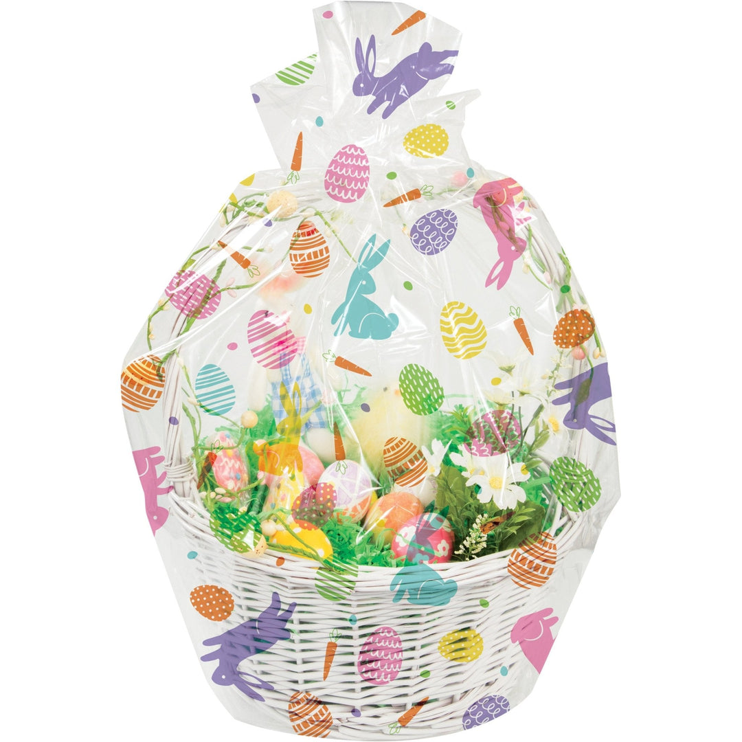 Easter Eggs Print Basket Bag 24" x 25"