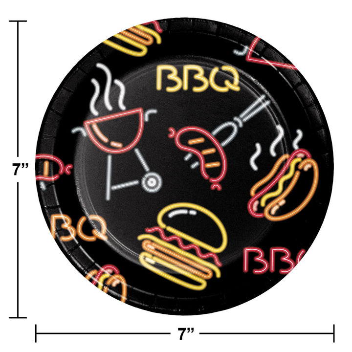 Creative Converting 7" Neon BBQ Paper Plates Creative Converting