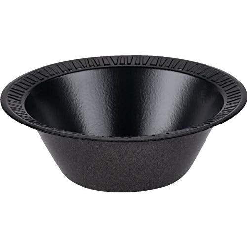 Dart 12BWBQR 10-12 Oz Black Laminated Foam Bowls