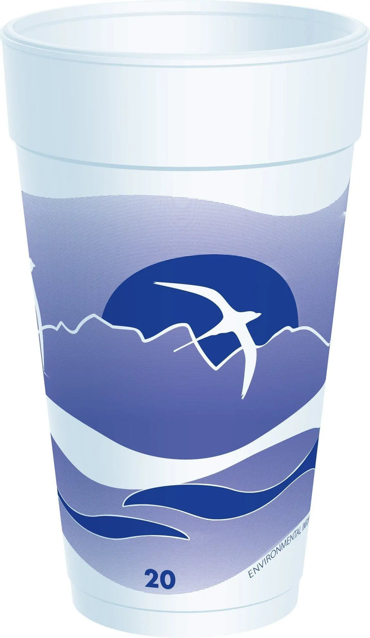 Dart 20J16H 20 Oz Horizon Print Hot/Cold Foam Cup Dart