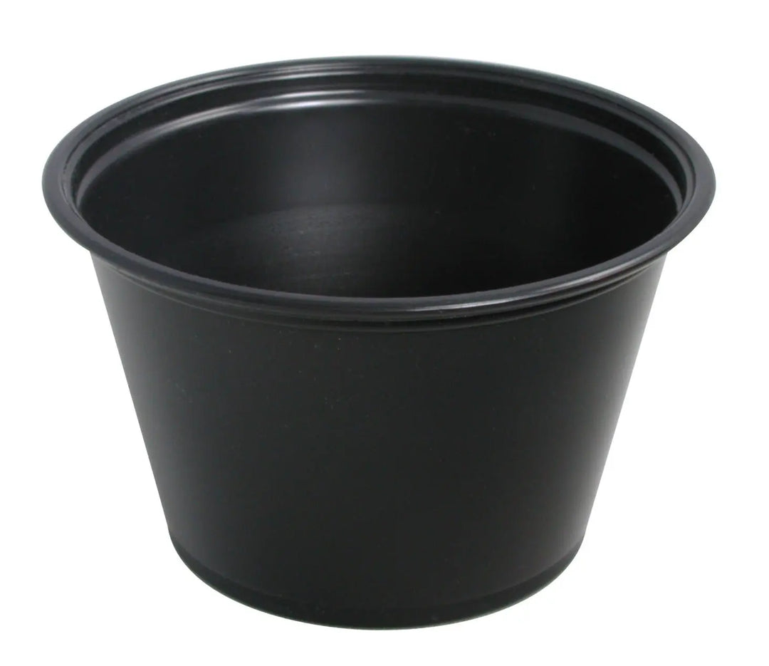 Dart 400PCBLK 4 Oz Black Plastic Souffle Cup Dart