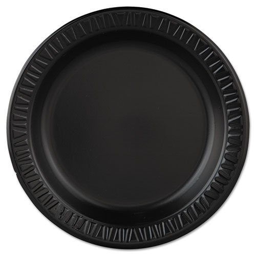 Dart 6PBQR 6" Black Laminated Foam Plate