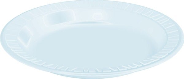 Dart 9PWC 9" Concorde Non-Laminated White Foam Plate