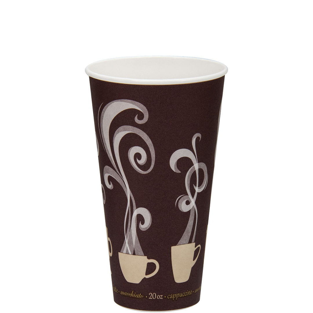 Disposable Coffee Cups - 20oz Insulated Paper Hot Cups - White