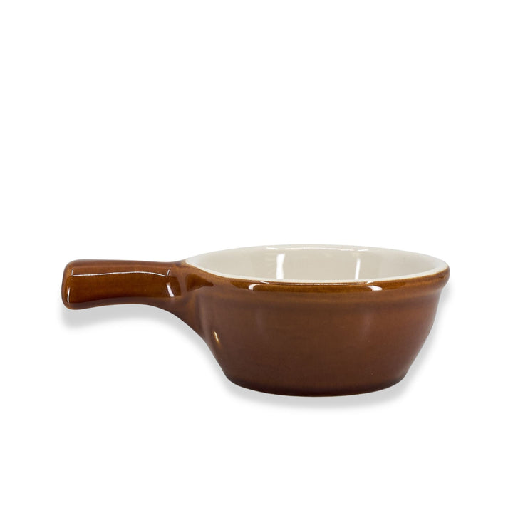 Diversified Ceramics DC14 10 oz Laredo Brown and White Handled Soup BowlShopAtDean