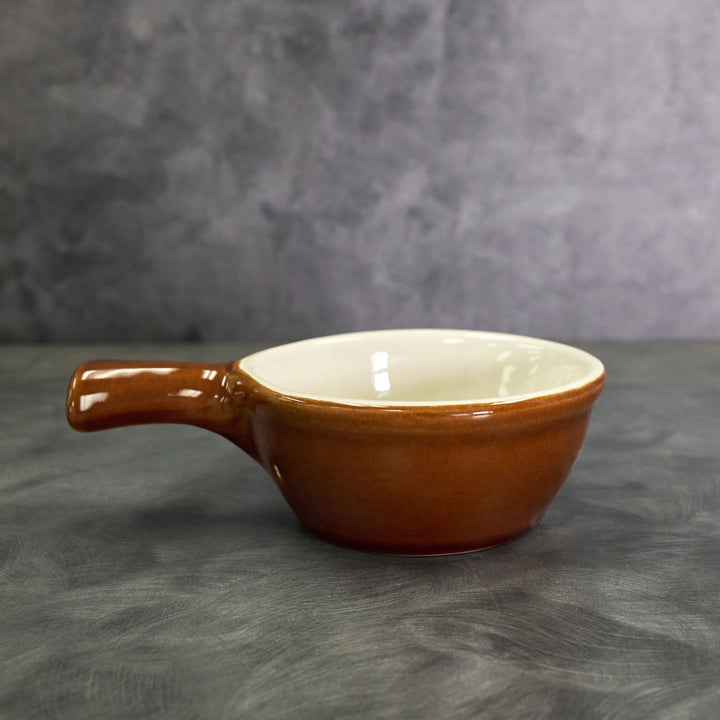 Diversified Ceramics DC14 10 oz Laredo Brown and White Handled Soup BowlShopAtDean