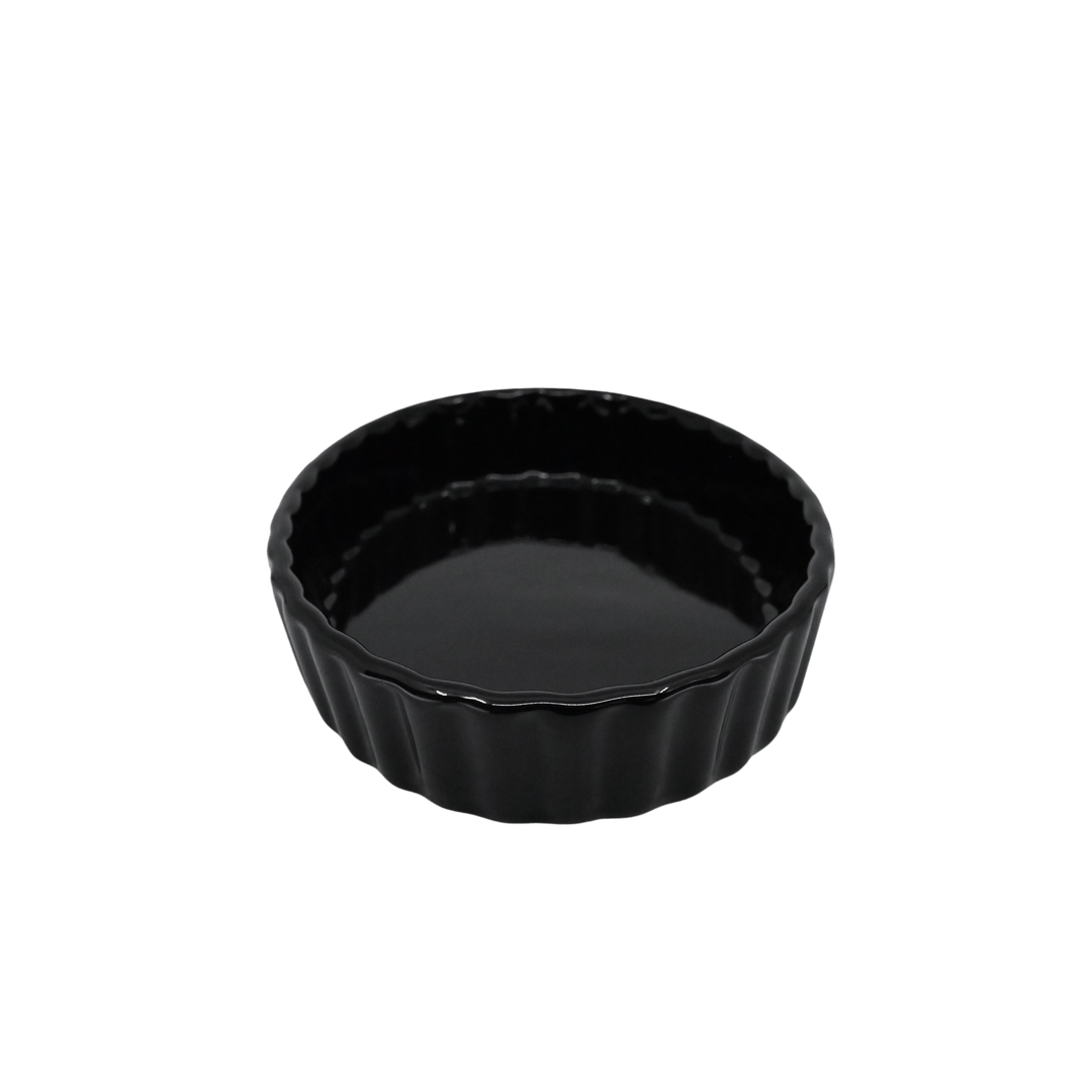 Diversified Ceramics DC835 6 oz Black Oval Fluted Creme BruleeShopAtDean