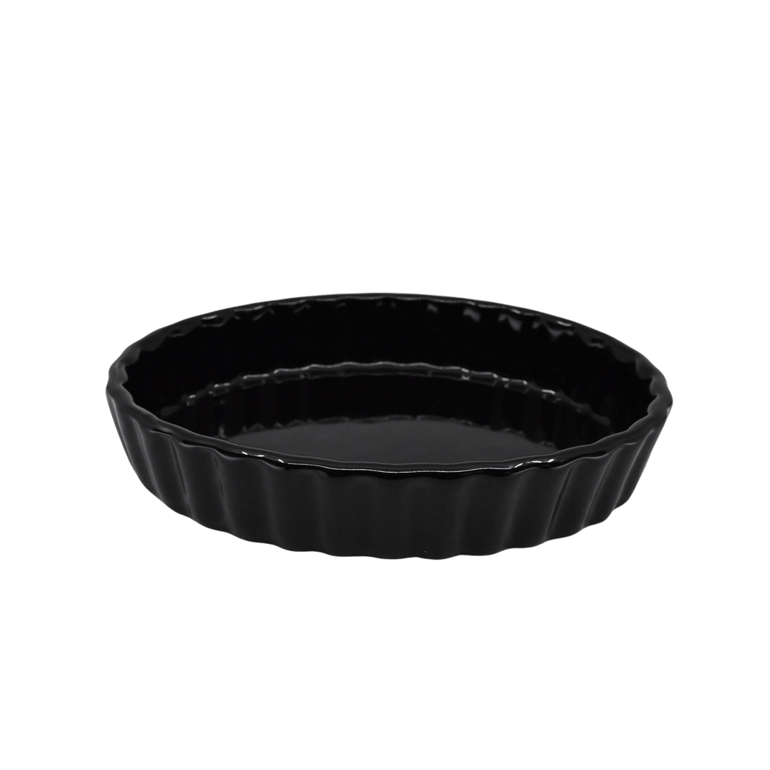 Diversified Ceramics DC835 6 oz Black Oval Fluted Creme BruleeShopAtDean