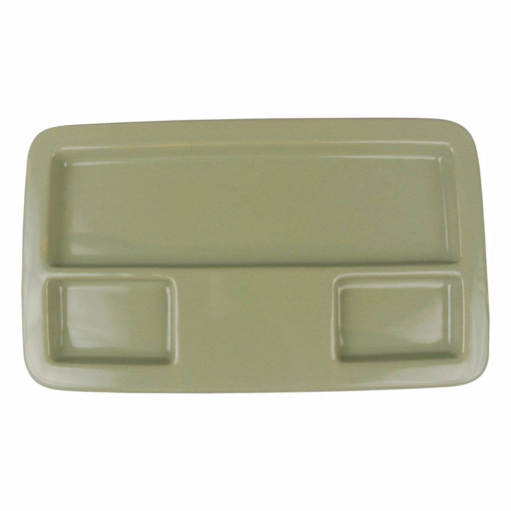 Diversified Ceramics DC860 3 Compartment Dish Avocado Green Diversified Ceramics