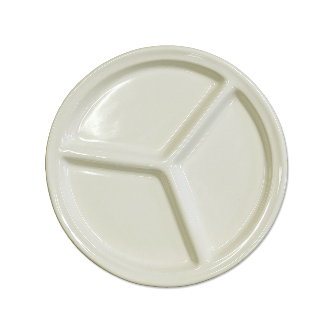 Diversified Ceramics DC863 8" 3-Comparment Plate Ultra White