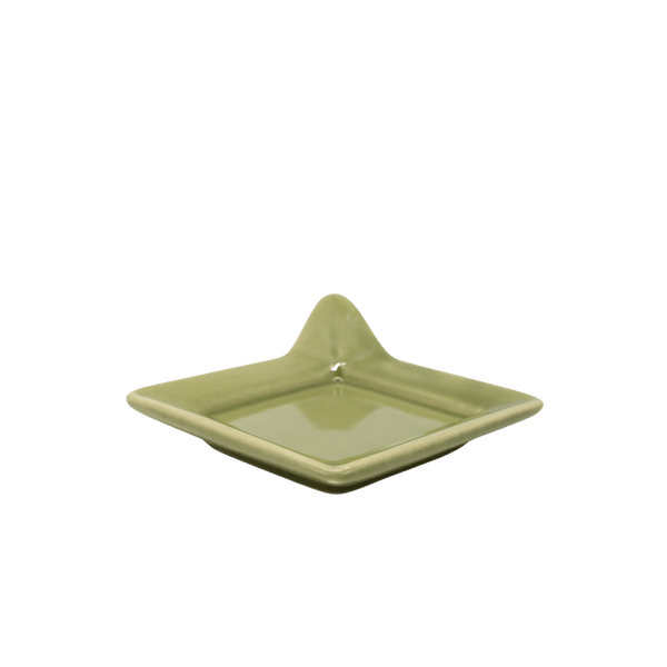 Diversified Ceramics DC892 Apple Green Handled Square Plate 4 - 7/8"ShopAtDean