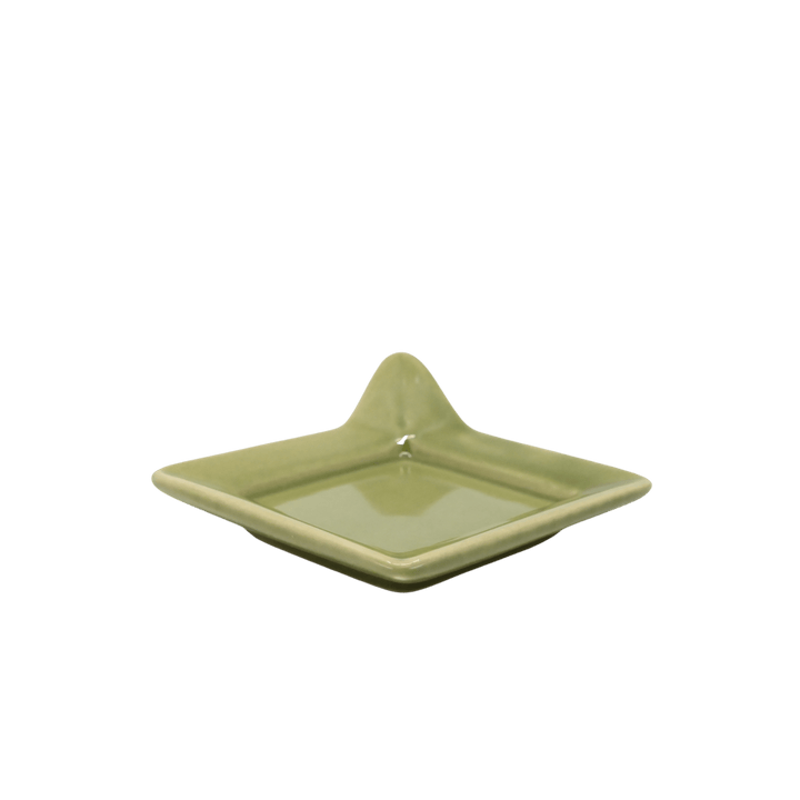 Diversified Ceramics DC892 Apple Green Handled Square Plate 4 - 7/8"ShopAtDean