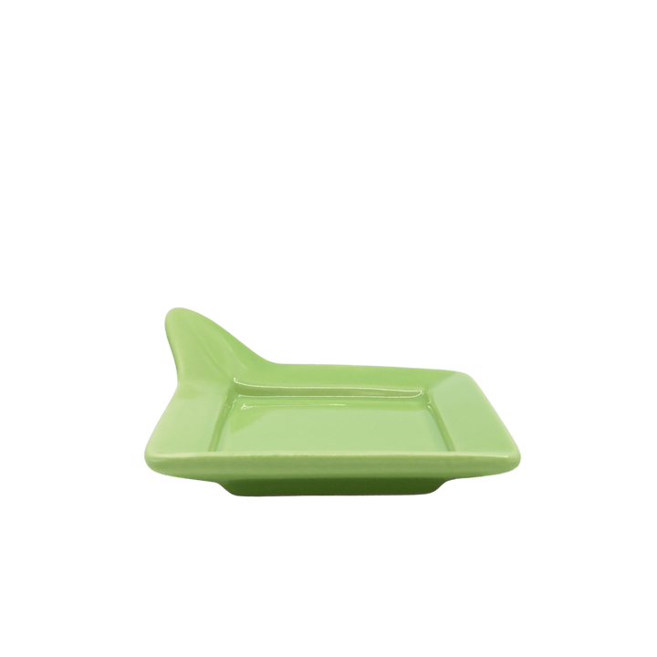Diversified Ceramics DC892 Kiwi Green Handled Square Plate 4 - 7/8"ShopAtDean