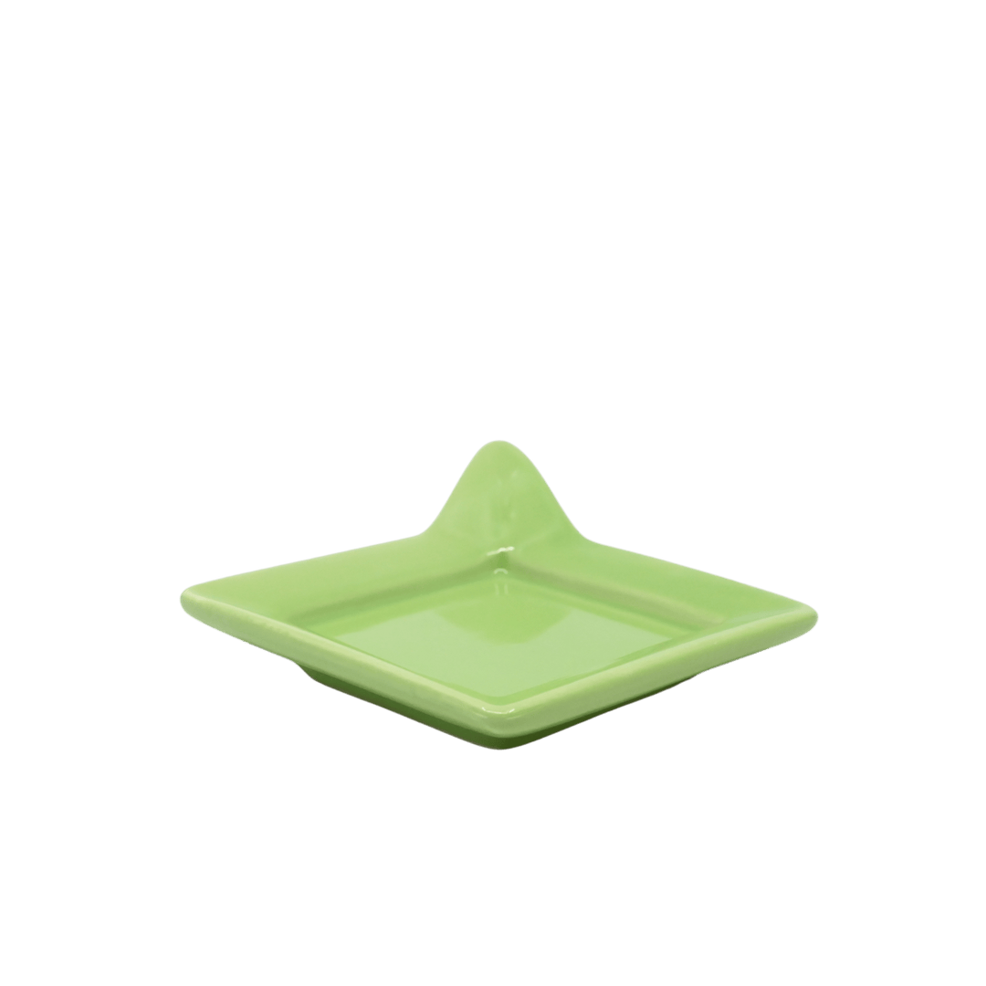 Diversified Ceramics DC892 Kiwi Green Handled Square Plate 4 - 7/8"ShopAtDean
