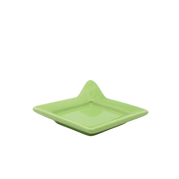 Diversified Ceramics DC892 Kiwi Green Handled Square Plate 4 - 7/8"ShopAtDean