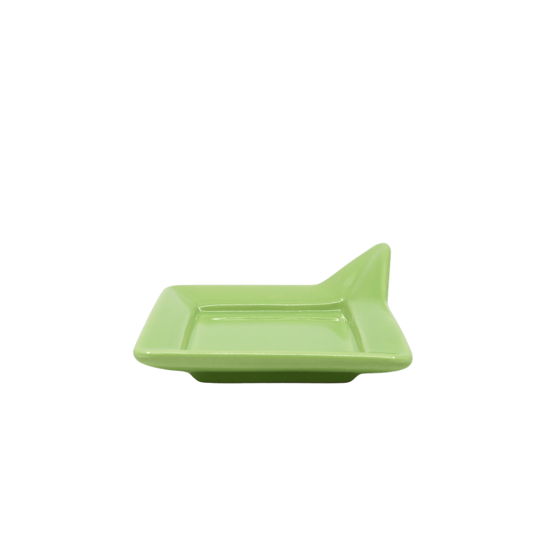 Diversified Ceramics DC892 Kiwi Green Handled Square Plate 4 - 7/8"ShopAtDean