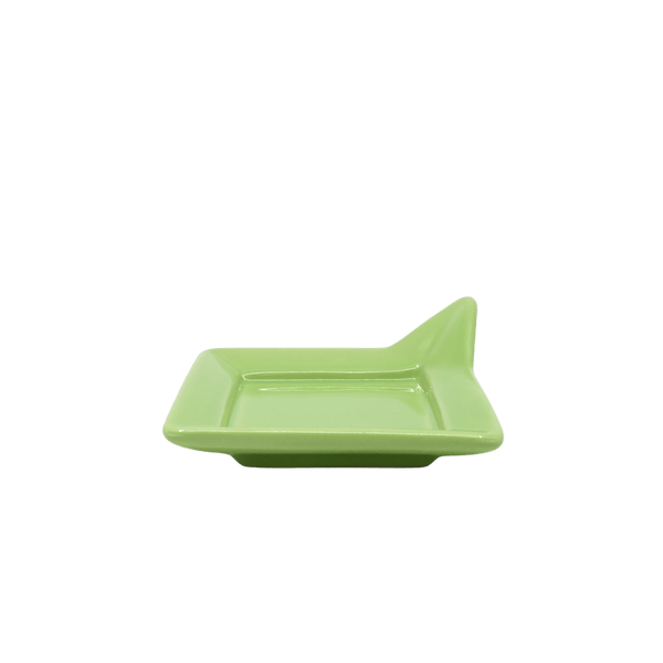 Diversified Ceramics DC892 Kiwi Green Handled Square Plate 4 - 7/8"ShopAtDean