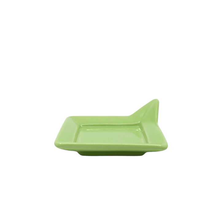 Diversified Ceramics DC892 Kiwi Green Handled Square Plate 4 - 7/8"ShopAtDean
