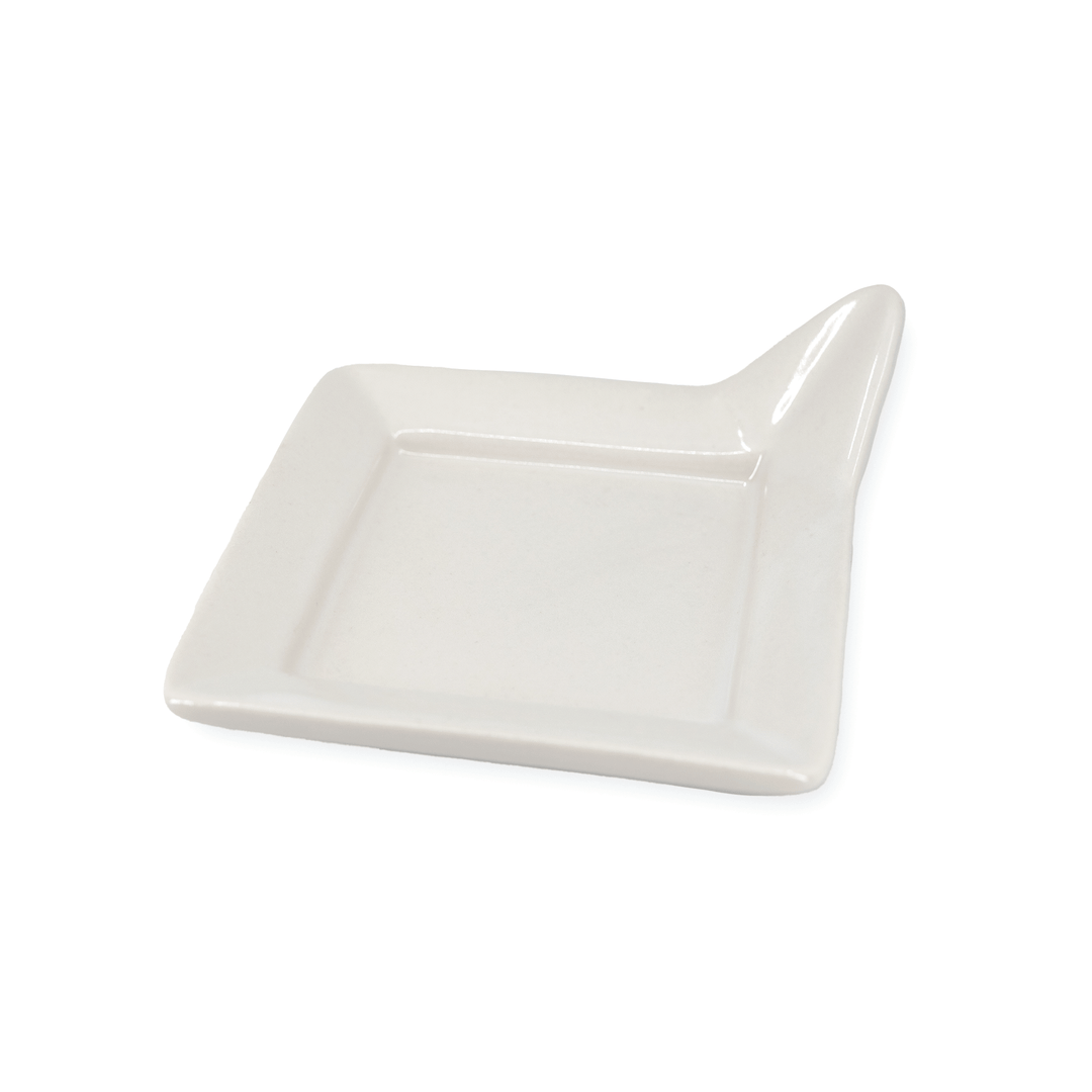 Diversified Ceramics DC892 White Handled Square Plate 4-7/8"