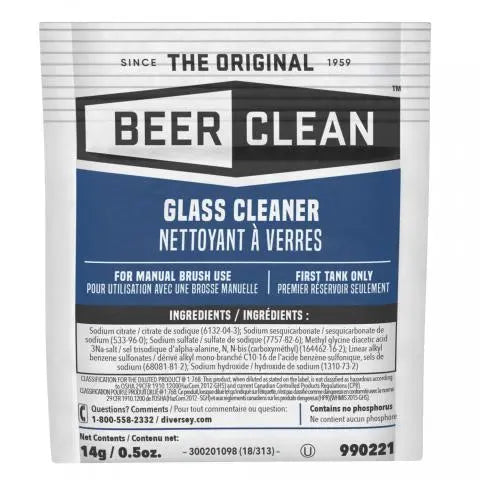 90221 Beer Clean .5 oz Glass Cleaner 100/Case Diversey