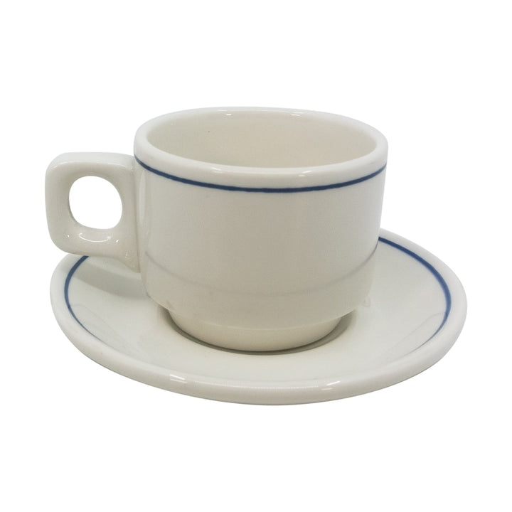 Dudson Duraline Stroke on Trent White with Blue Line Saucer 4.5"