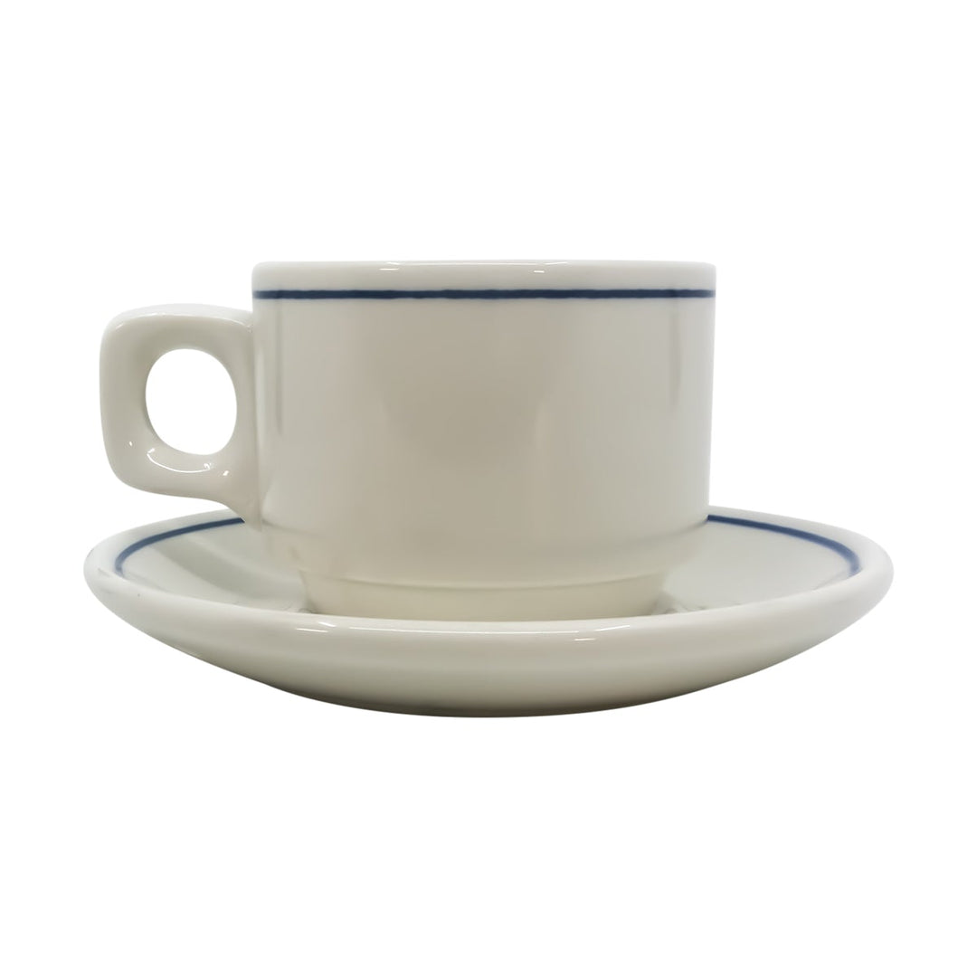 Dudson Duraline Stroke on Trent White with Blue Line Saucer 4.5"