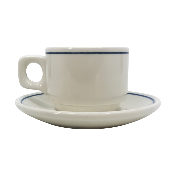 Dudson Duraline Stroke on Trent White with Blue Line Saucer 4.5"