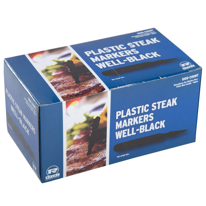 Royal Paper RP145E5 Black Plastic Well Steak Marker